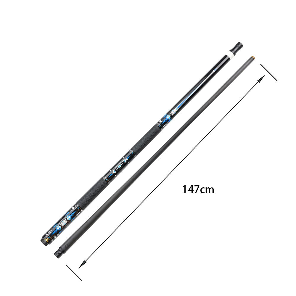 KONLLEN  Premier Professional HQ-10F 2-Piece Pool Cue Maple Wood 18.5-20OZ Billiard Cue 147CM - Blue&Black