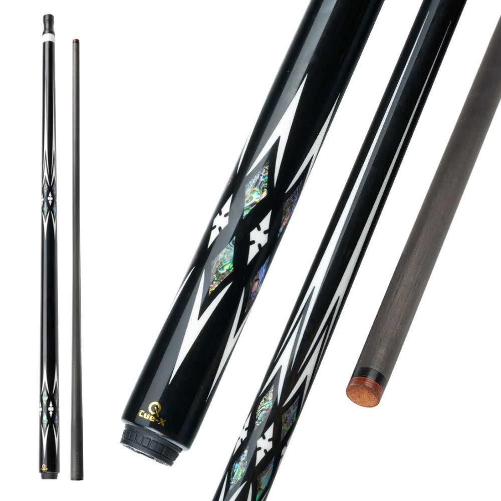 KONLLEN  Premier Professional HQ-11F 2-Piece Pool Cue Ebony Wood 18.5-20OZ Billiard Cue 147CM - Green&Black
