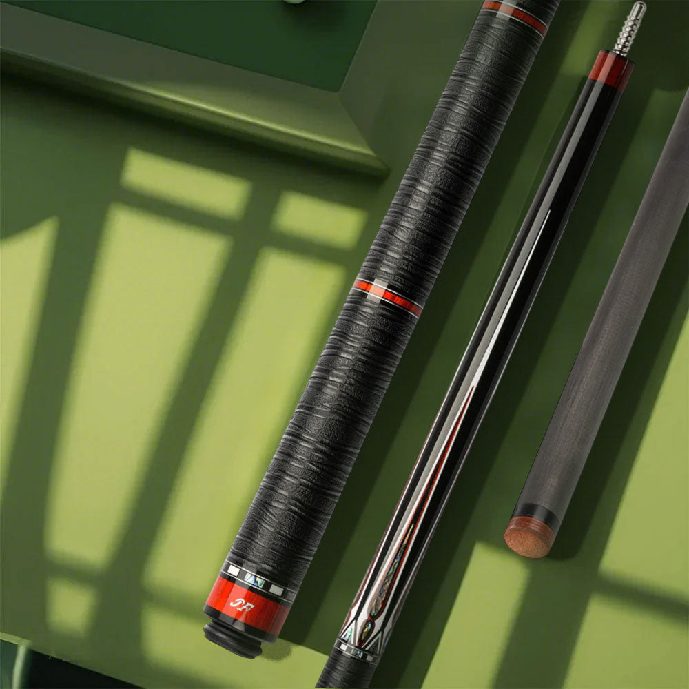 KONLLEN  Premier Professional JF20-21F 2-Piece Pool Cue Maple Wood 18.5-20OZ Billiard Cue 147CM - Red&Black