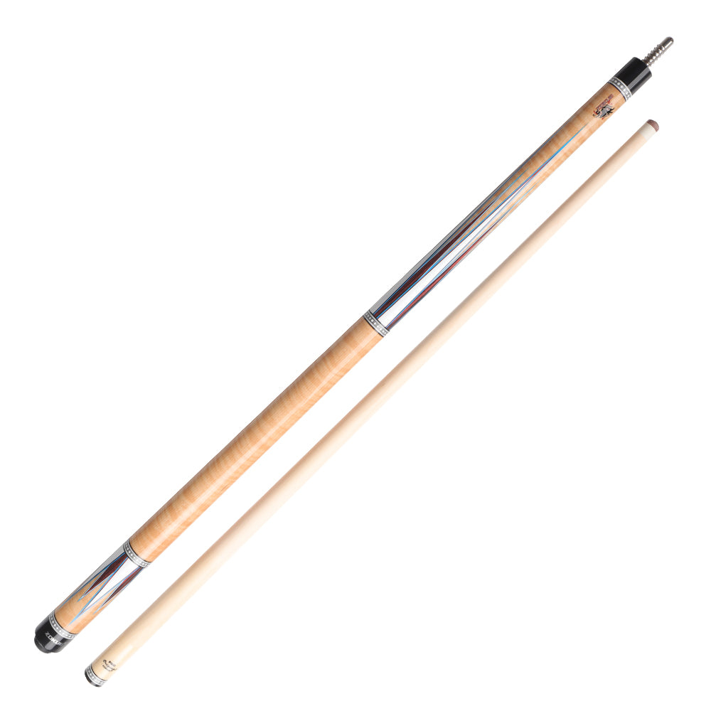 KONLLEN  Premier Professional Zokue-1 2-Piece Carom Cue Maple Wood 18.5-20OZ Billiard Cue 147CM - Wood&White