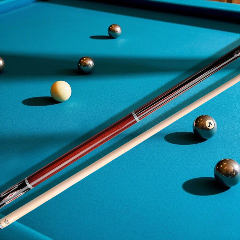 KONLLEN  Premier Professional Zokue-2 2-Piece Carom Cue Maple Wood 18.5-20OZ Billiard Cue 147CM - Red&Black