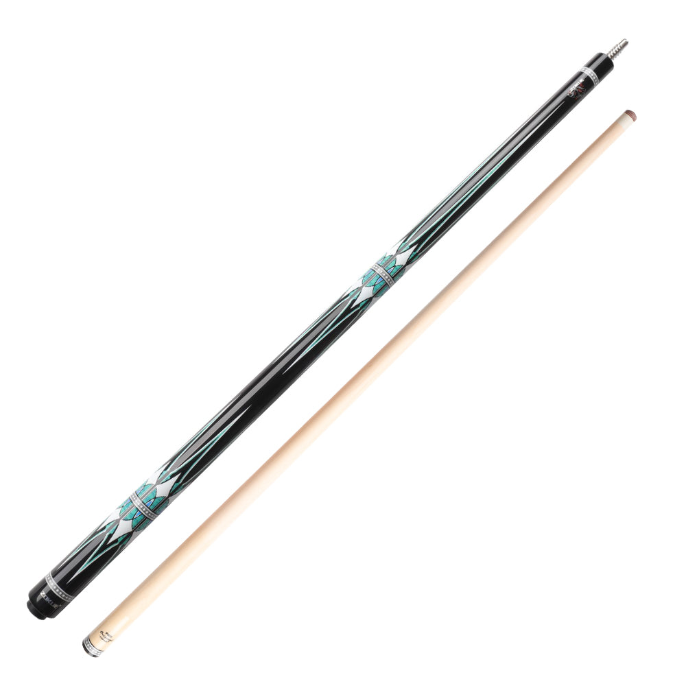 KONLLEN  Premier Professional Zokue-3 2-Piece Carom Cue Maple Wood 18.5-20OZ Billiard Cue 147CM - Blue&Black