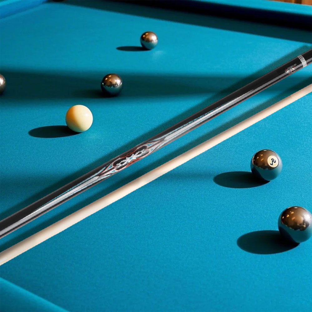 KONLLEN  Premier Professional Zokue-4 2-Piece Carom Cue Maple Wood 18.5-20OZ Billiard Cue 147CM - Red&Blue&Black