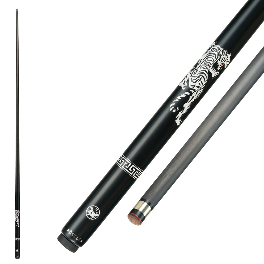 KONLLEN  Premier Professional BH One Piece Snooker Cue Maple Wood 18.5-20OZ Billiard Cue 145cm - White&Black