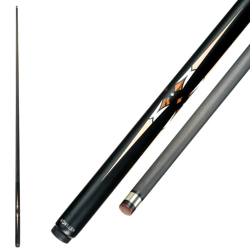 KONLLEN  Premier Professional FT-1 One Piece Snooker Cue Maple Wood 18.5-20OZ Billiard Cue 145cm - Yellow&Black