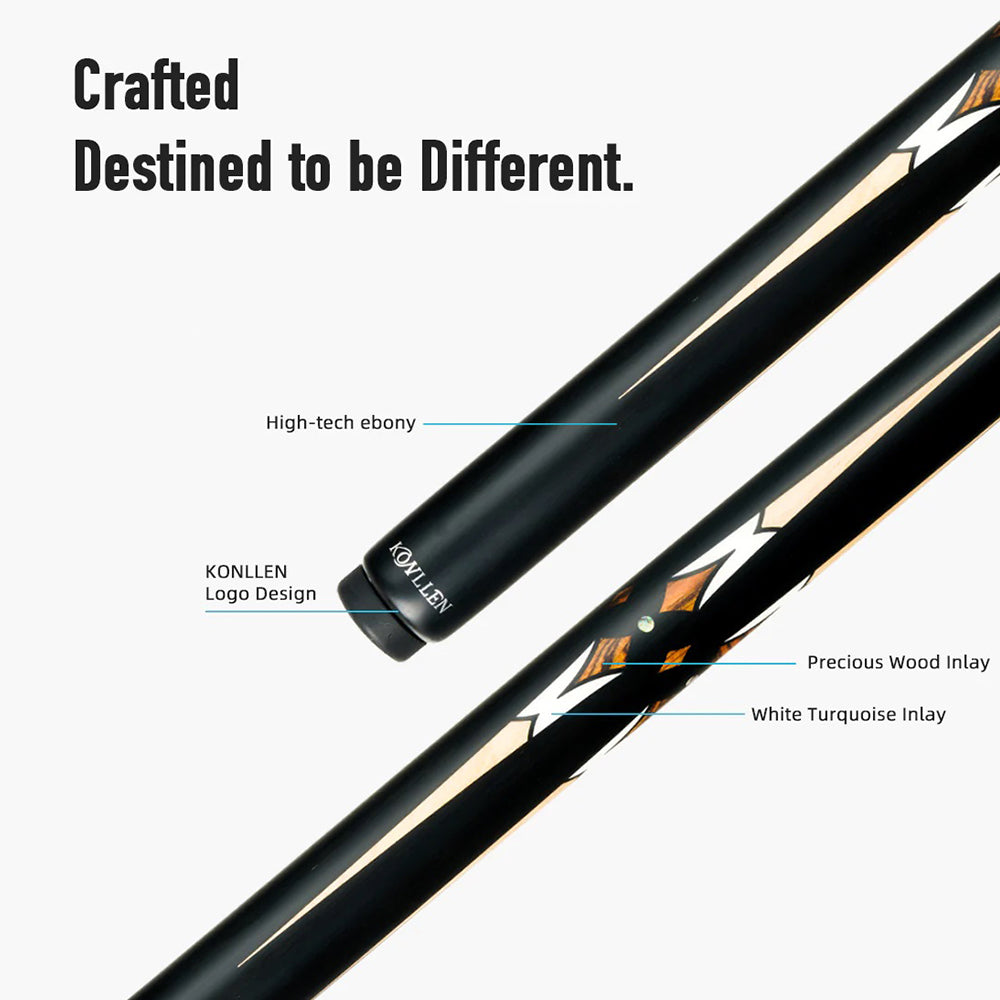 KONLLEN  Premier Professional FT-1 One Piece Snooker Cue Maple Wood 18.5-20OZ Billiard Cue 145cm - Yellow&Black