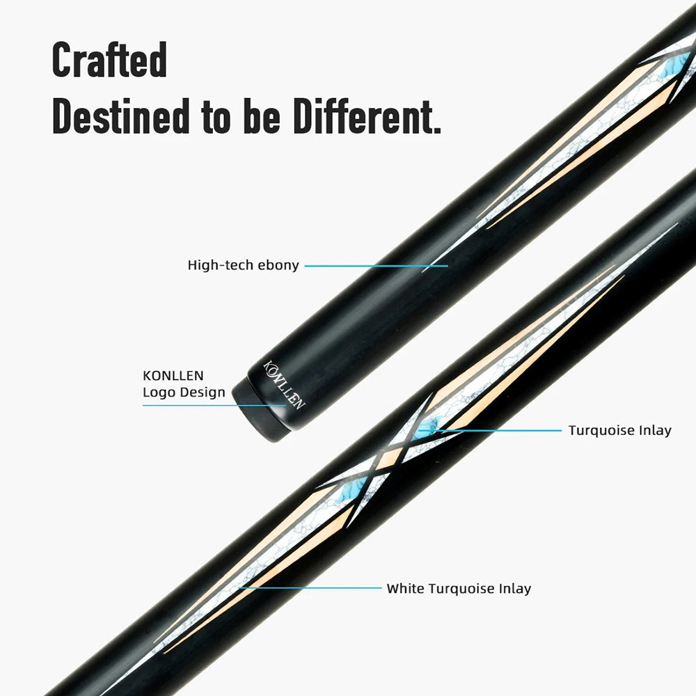 KONLLEN  Premier Professional LH-1 One Piece Snooker Cue Maple Wood 18.5-20OZ Billiard Cue 145cm - Yellow&Black