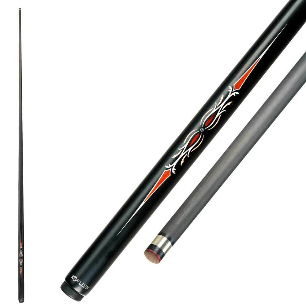 KONLLEN  Premier Professional LH-2 One Piece Snooker Cue Maple Wood 18.5-20OZ Billiard Cue 145cm - Red&Black