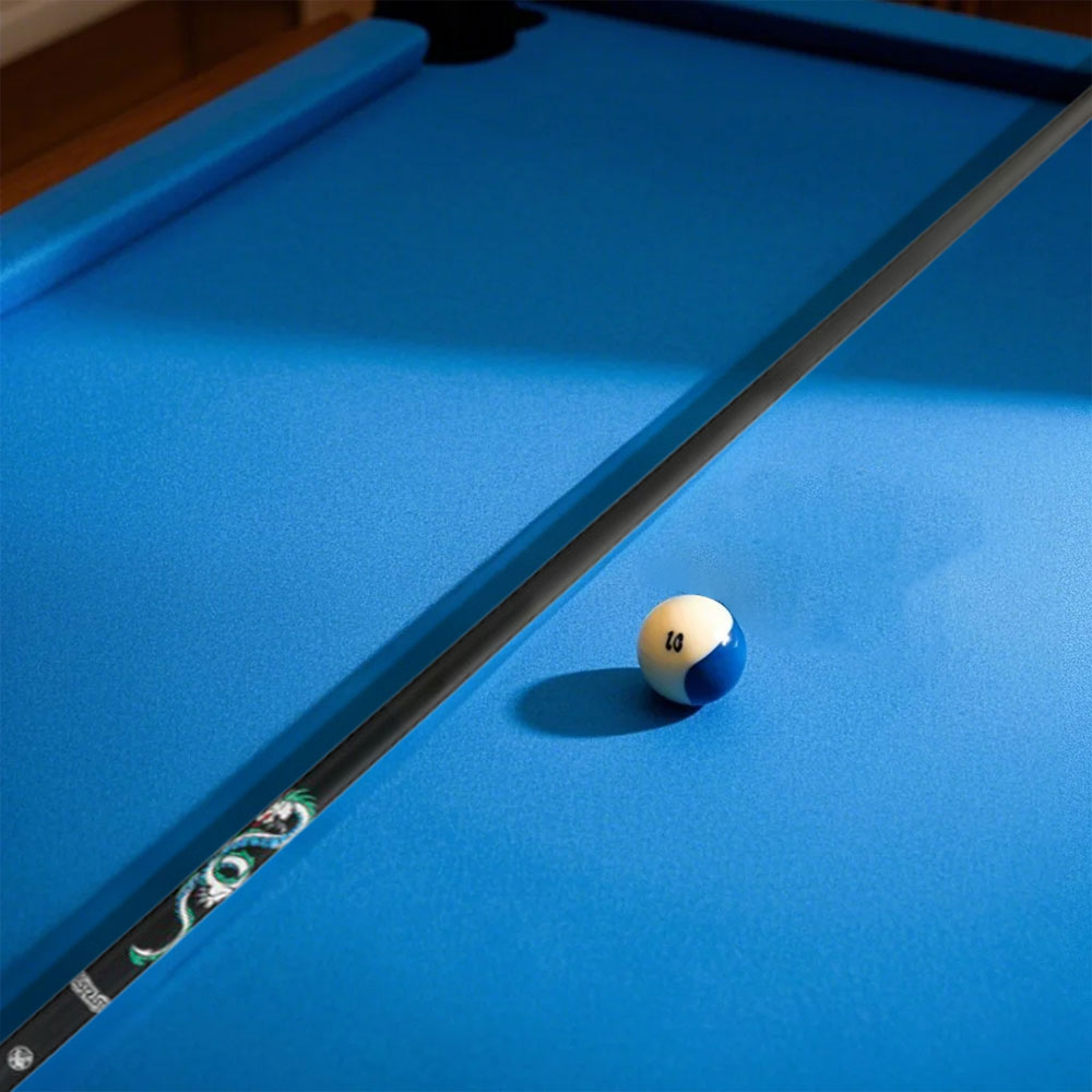 KONLLEN  Premier Professional QL One Piece Snooker Cue Maple Wood 18.5-20OZ Billiard Cue 145cm - Green&Blue&Black