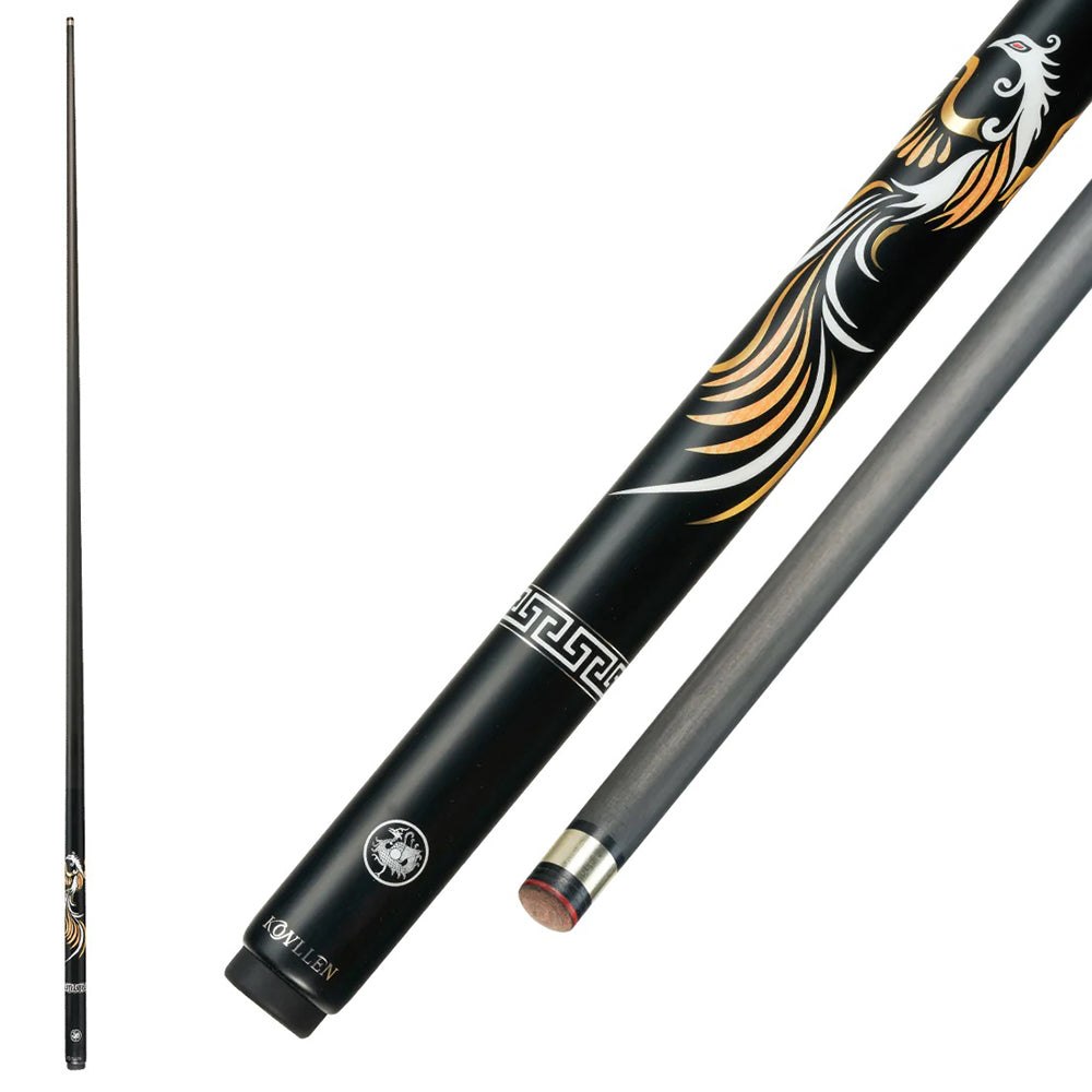 KONLLEN  Premier Professional ZQ One Piece Snooker Cue Maple Wood 18.5-20OZ Billiard Cue 145cm - Yellow&Black
