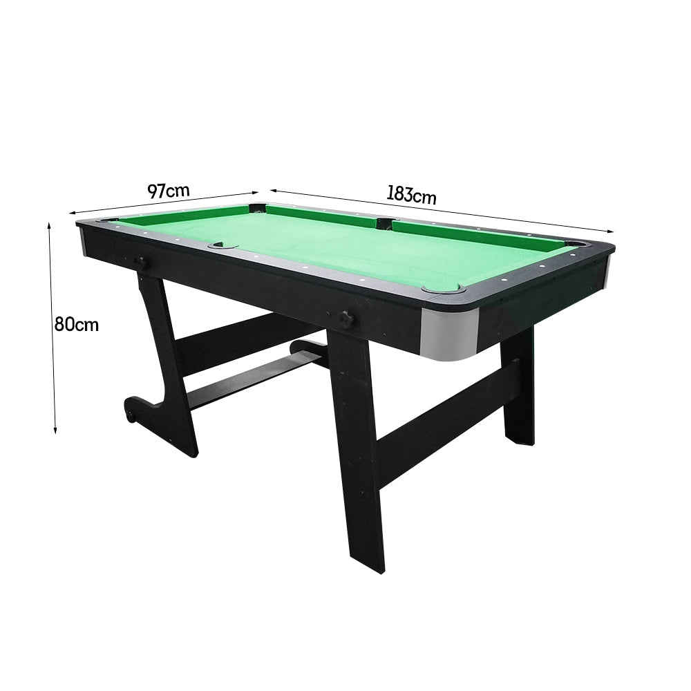 CUETIQ 6FT 3-IN-1 MDF Foldable Billiard Table Pool Table, Table Tennis Table and Dining Table