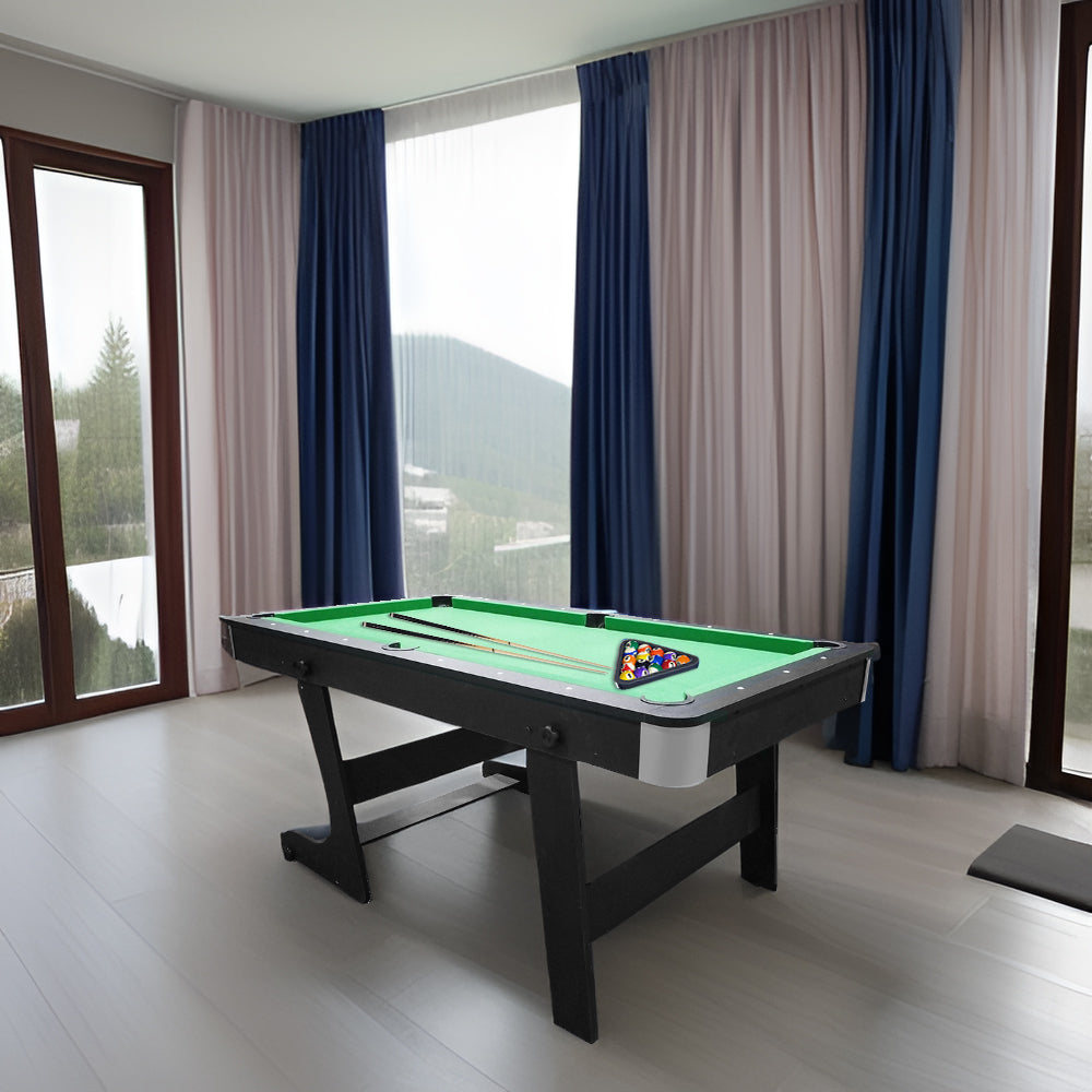 CUETIQ 6FT 3-IN-1 MDF Foldable Billiard Table Pool Table, Table Tennis Table and Dining Table