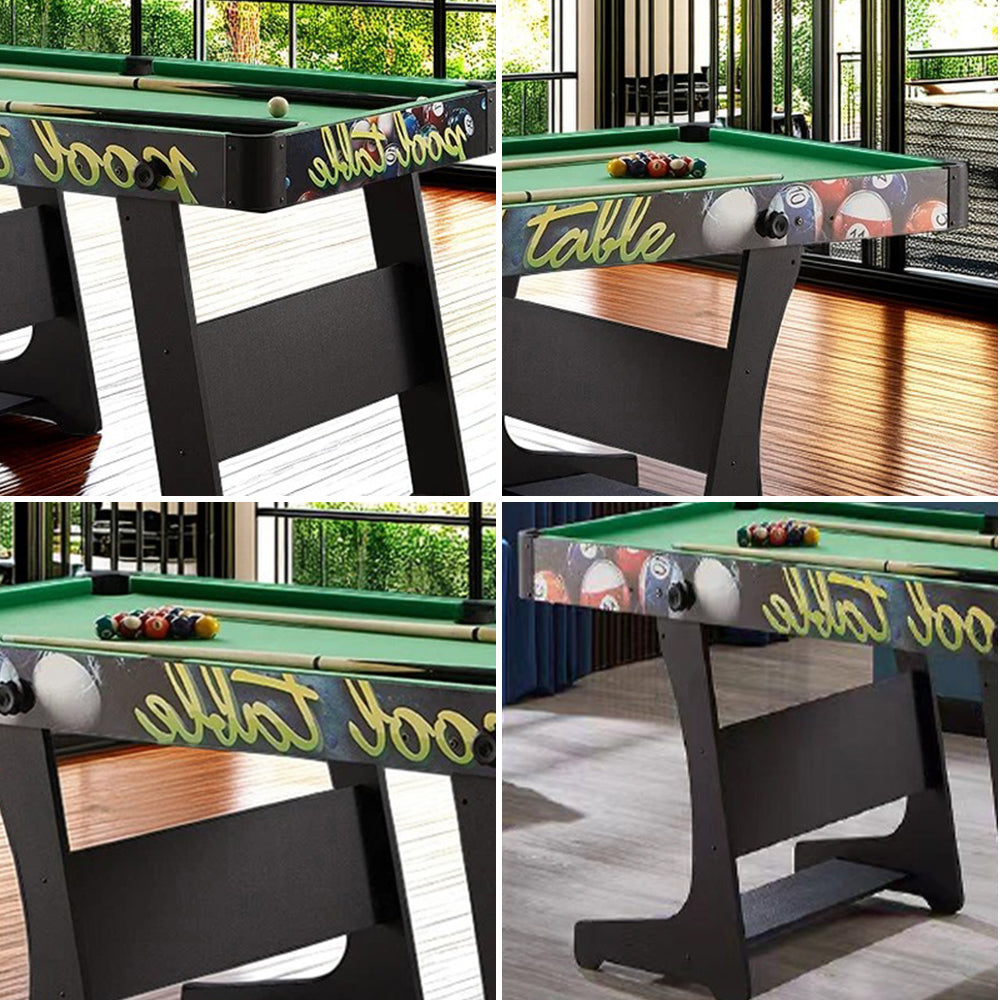 CUETIQ GTF002 5FT 3-IN-1 Billiard Table/ Ping-pong Table/ Office Desk Foldable Design - Black&Green