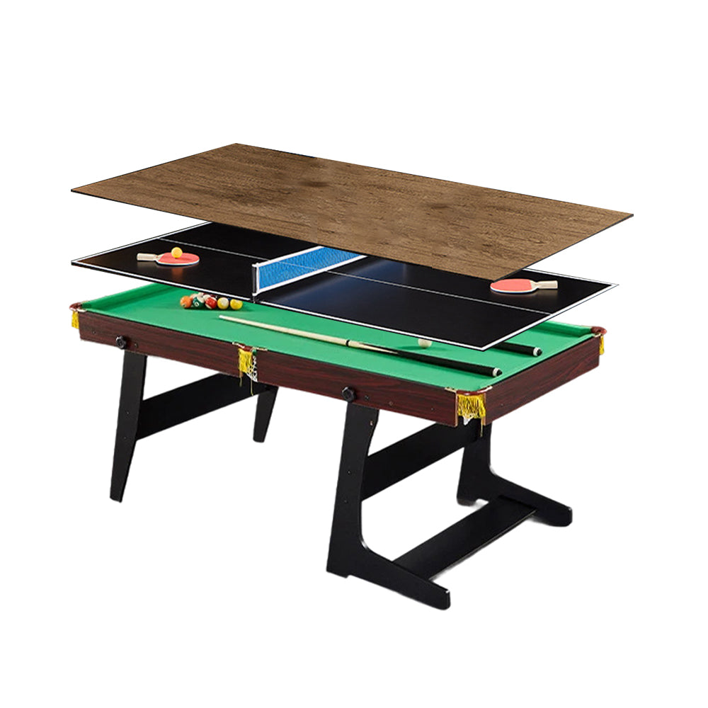 CUETIQ GTF003 5FT/6FT 3-IN-1 Billiard Table/ Ping-pong Table/ Office Desk Foldable Design
