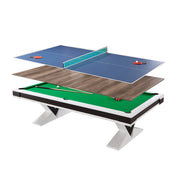 CUETIQ L001 7/8/9FT 3-IN-1  Slate Billiard Table/ Ping-pong Table/ Office Desk Solid Wood Frame