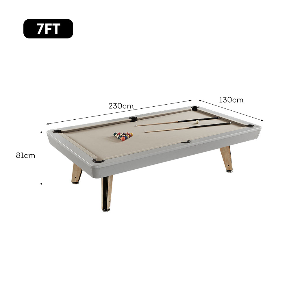 CUETIQ L006 7/8/9FT 3-IN-1 Slate Billiard Table/ Ping-pong Table/ Office Desk Solid Wood Frame - Oak&Grey