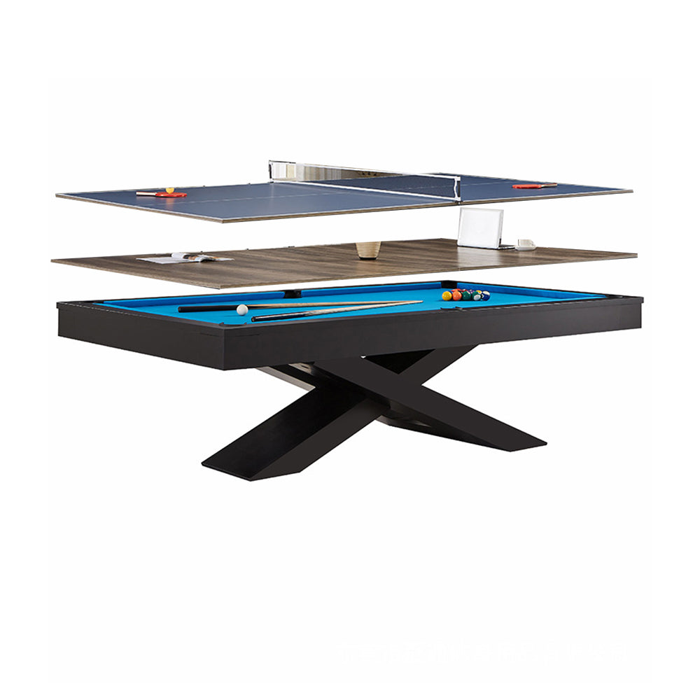 CUETIQ L011 7/8/9FT 3-IN-1 Slate Pool Table/ Ping-pong Table/ Office Desk Solid Wood Frame