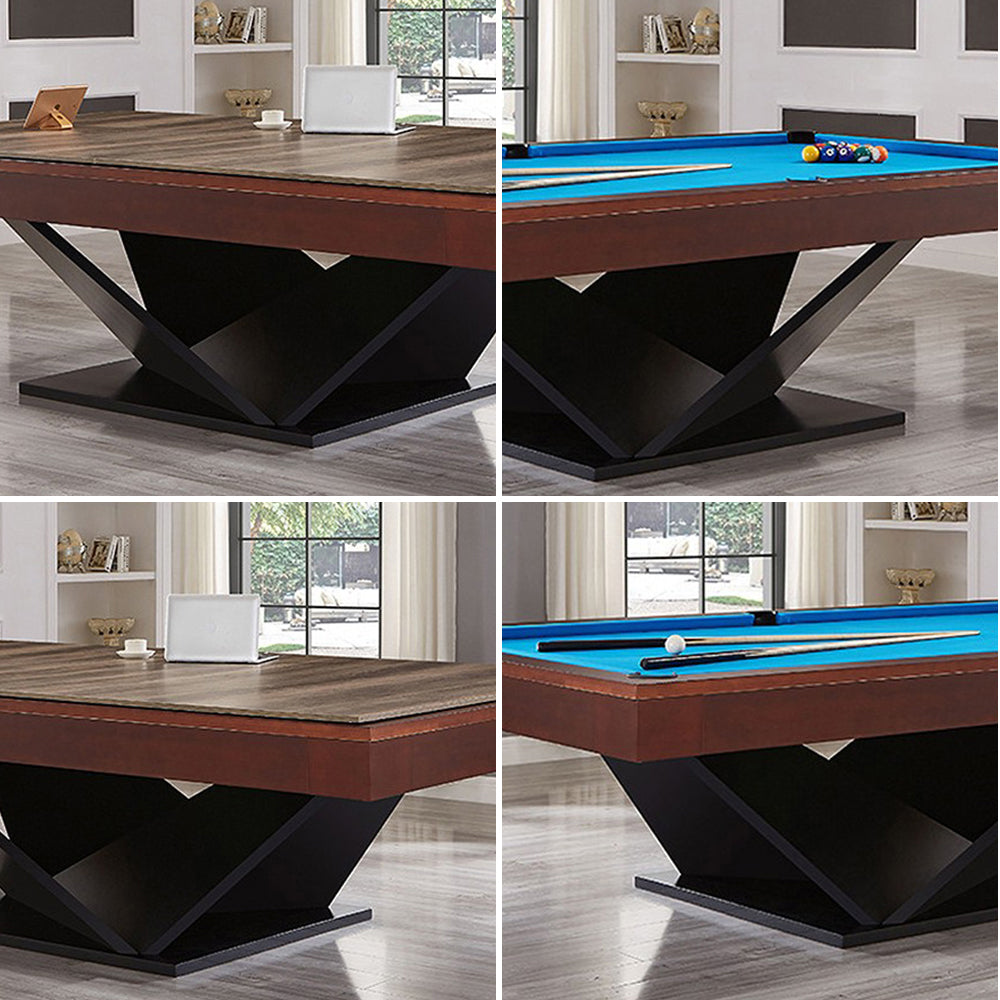 CUETIQ L015 7/8/9FT 3-IN-1 Slate Billiard Table/ Ping-pong Table/ Office Desk Solid Wood Frame