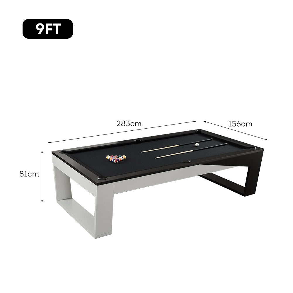 CUETIQ L022 7/8/9FT 3-IN-1 Slate Billiard Table/ Ping-pong Table/ Office Desk Solid Wood Frame