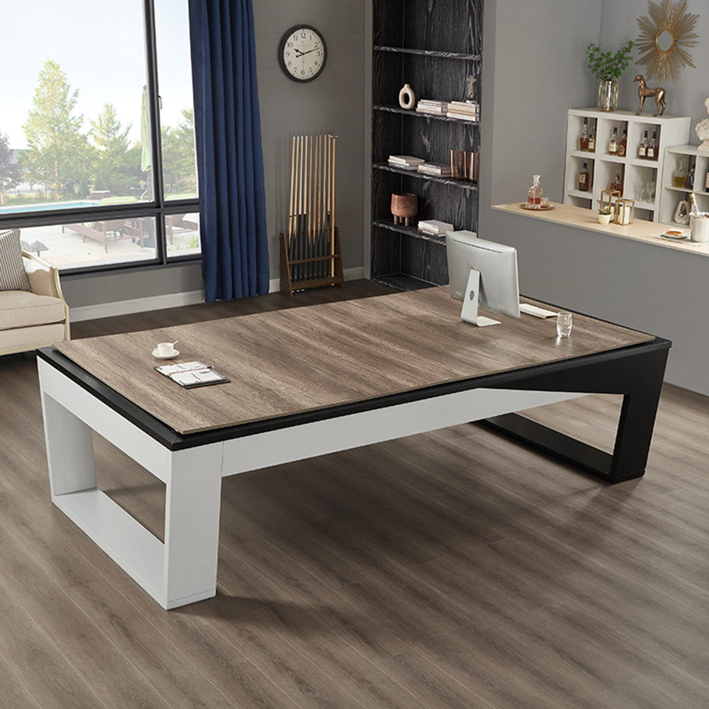 CUETIQ L022 7/8/9FT 3-IN-1 Slate Billiard Table/ Ping-pong Table/ Office Desk Solid Wood Frame