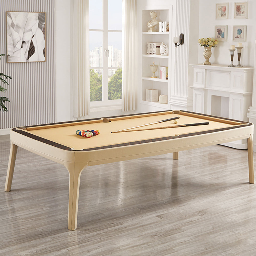 CUETIQ Premium Genuine Leather 7/8/9FT 3-IN-1 Slate Billiard Table/ Ping-pong Table/ Office Desk Solid Wood Frame