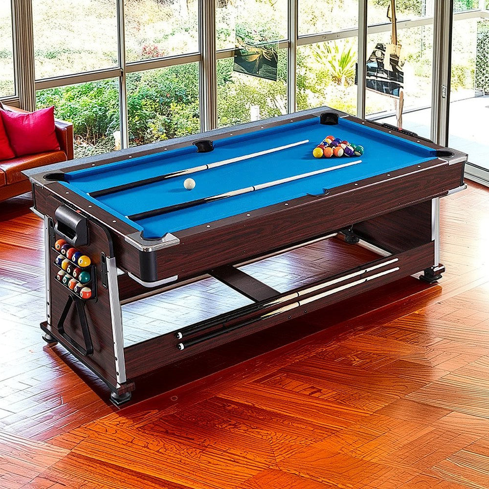 CUETIQ GTM001 7FT 4IN1 Billiard Table/ Ping-pong Table/ Office Table/Air Hockey - Brown