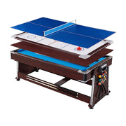 CUETIQ GTM001 7FT 4IN1 Billiard Table/ Ping-pong Table/ Office Table/Air Hockey - Brown
