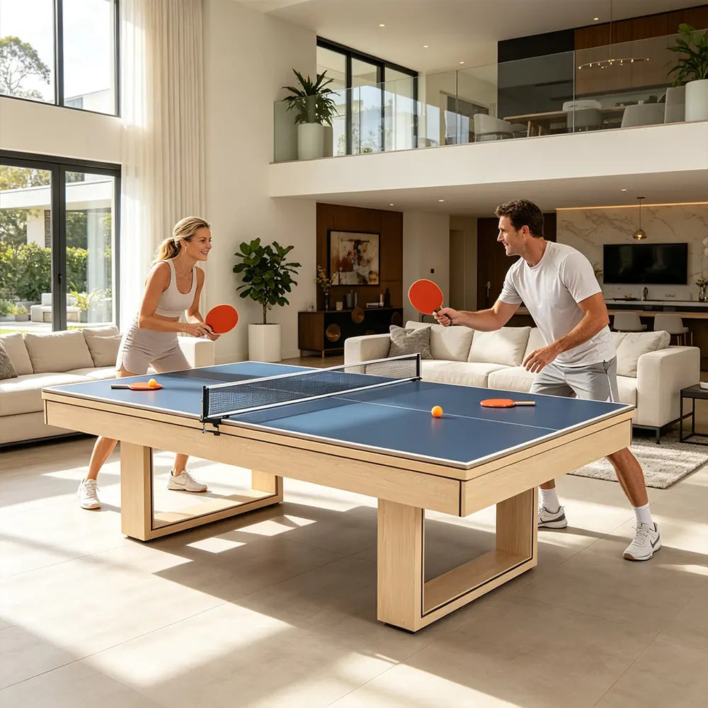 CUETIQ 7FT 3-IN-1 Simple Modern Pool Table/ Billards Table/ Pingpong Table/ Dining Table With Free Accessories