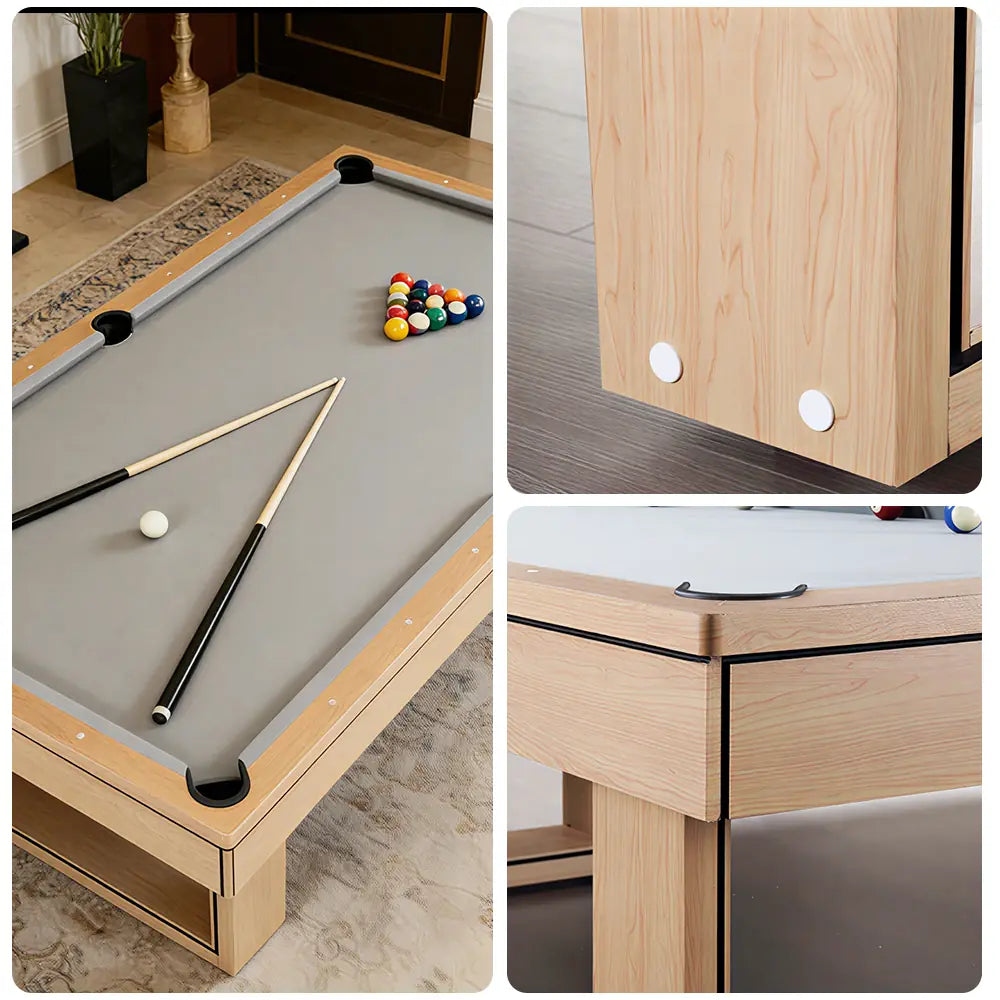 CUETIQ 7FT 3-IN-1 Simple Modern Pool Table/ Billards Table/ Pingpong Table/ Dining Table With Free Accessories