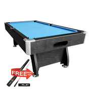 CUETIQ 7FT MDF Pool Snooker Billiard Table with Accessories Pack - Black Frame