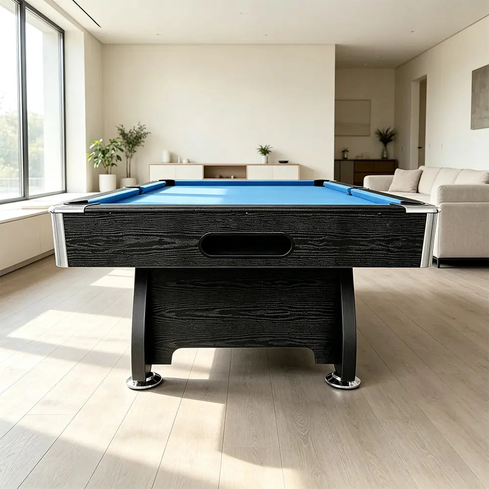 CUETIQ MDF 7FT Pool Snooker Billiard Table With Accessories - Blue Felt
