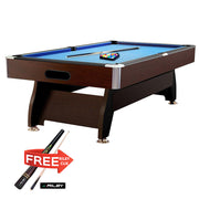CUETIQ 8FT MDF Walnut Frame Pool Snooker Billiard Table with Accessories Pack