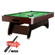 CUETIQ 7FT MDF Pool Snooker Billiard Table with Accessories Pack, Walnut Frame