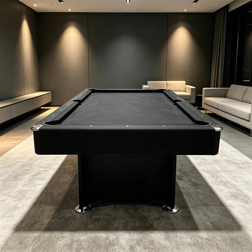 CUETIQ Modern Design 7FT Pool Table Snooker Billiard Table Black Frame With Free Accessories - Black