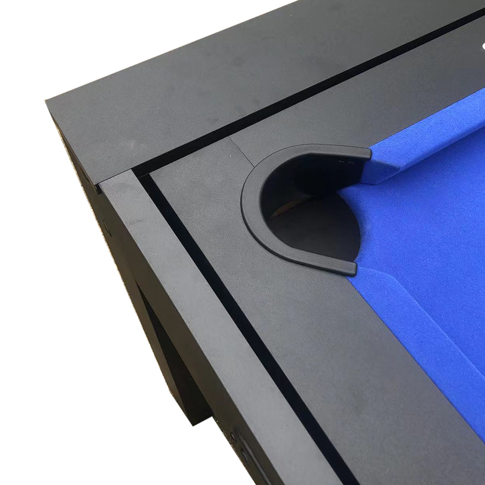 CUETIQ 7FT MDF 4-IN-1 Convertible Multi-function Table Free Accessories Air Hockey/ Billiards Table/ Dining Table/ Table Tennis Table - Black&Blue