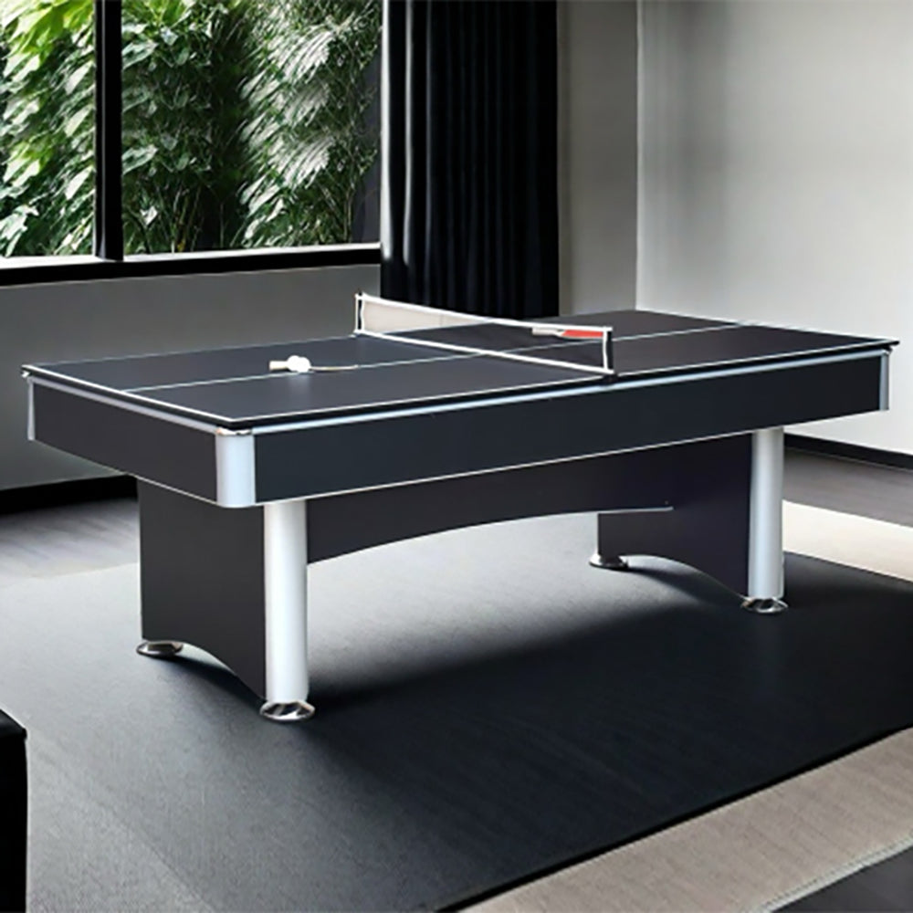CUETIQ 7FT MDF 3-IN-1 Pool Table/Table Tennis Table/Dining Table-Black