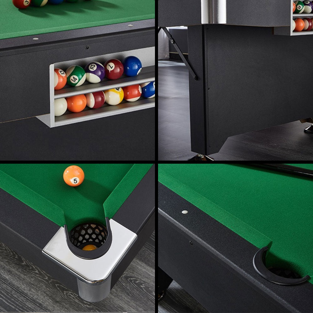 CUETIQ TE 3-IN-1 P038 7FT/8FT Foldable Green MDF Billiard Table with Free Accessories