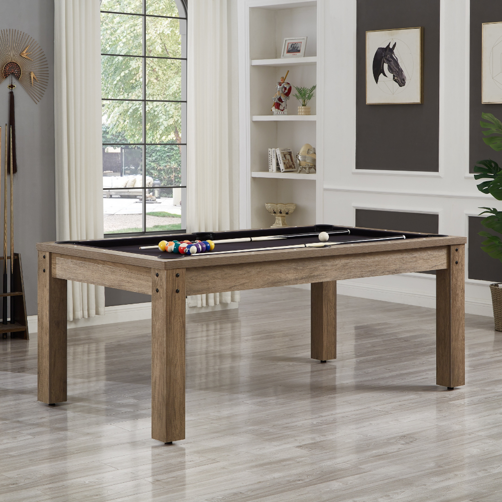 CUETIQ TE 3-IN-1 7FT Black MDF Billiard Table Free Accessories