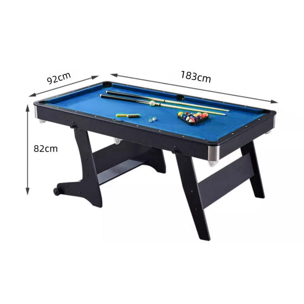 CUETIQ TEFOLD 6FT Green&Blue MDF Foldable Billiard Table Free Accessories