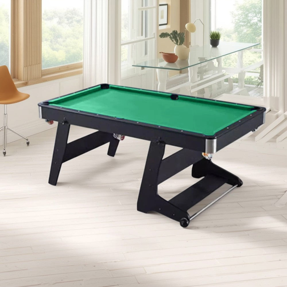 CUETIQ TEFOLD 6FT Green&Blue MDF Foldable Billiard Table Free Accessories