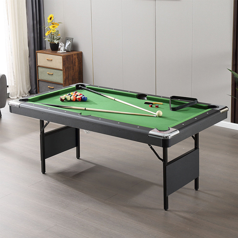 CUETIQ 6FT Foldable Pool Table Billiard Table Free Accessory Zero Setup