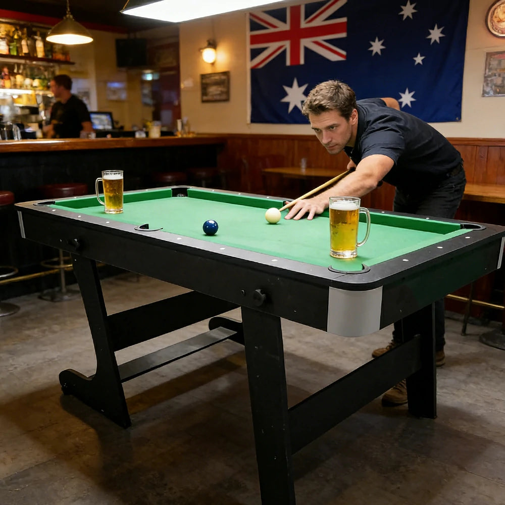 CUETIQ 6FT 3-IN-1 MDF Foldable Billiard Table Pool Table, Table Tennis Table and Dining Table