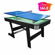 CUETIQ 6FT 3-IN-1 MDF Foldable Billiard Table Pool Table, Table Tennis Table and Dining Table