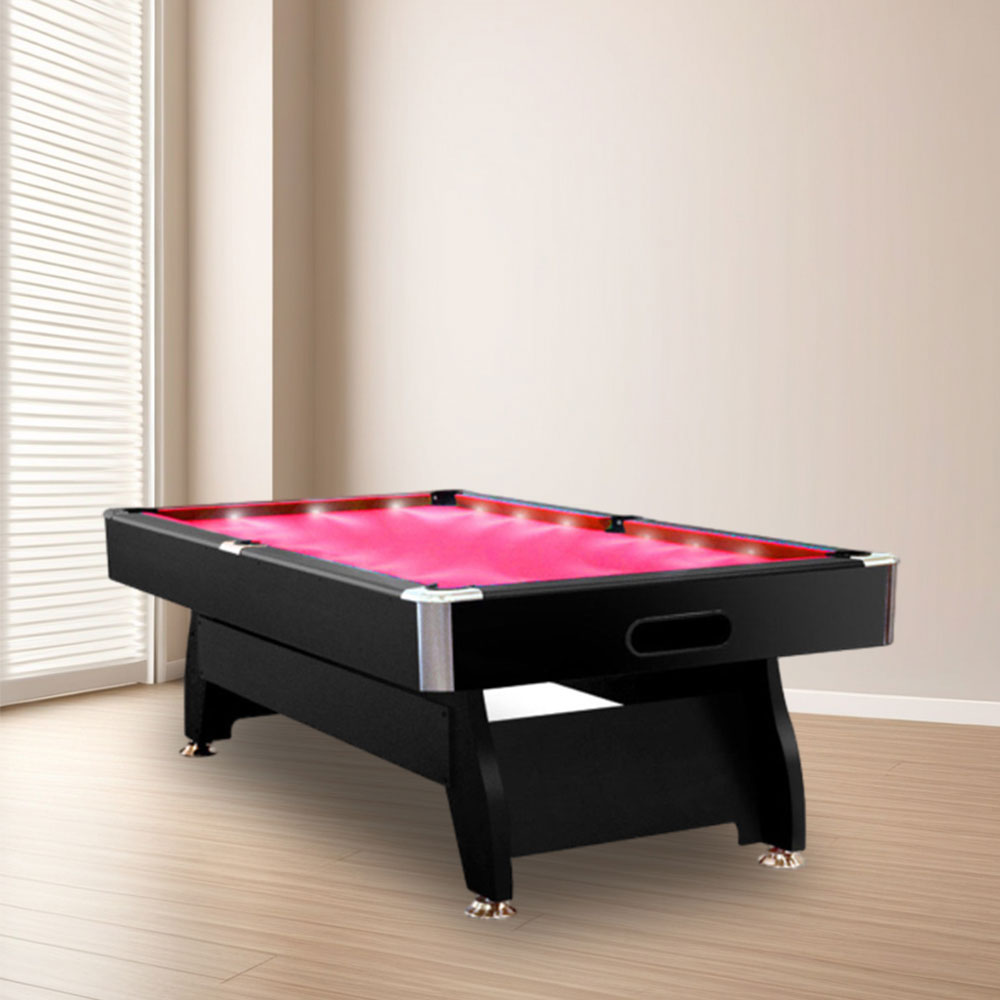 CUETIQ 8FT LED Snooker Billiard Pool Table with Free Accessories