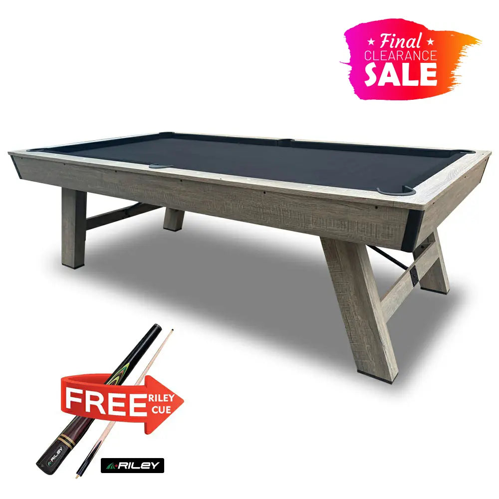 CUETIQ LM 7FT Billiards  / MDF Pool / Snooker Table Black Felt Silver Mist Frame Free Gift