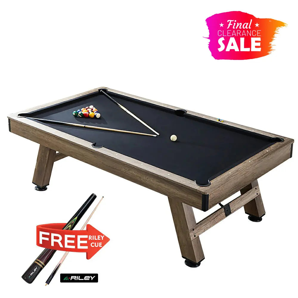 CUETIQ LM 8FT Billiards  / MDF Pool / Snooker Table Black Felt Silver Mist Frame Free Gift