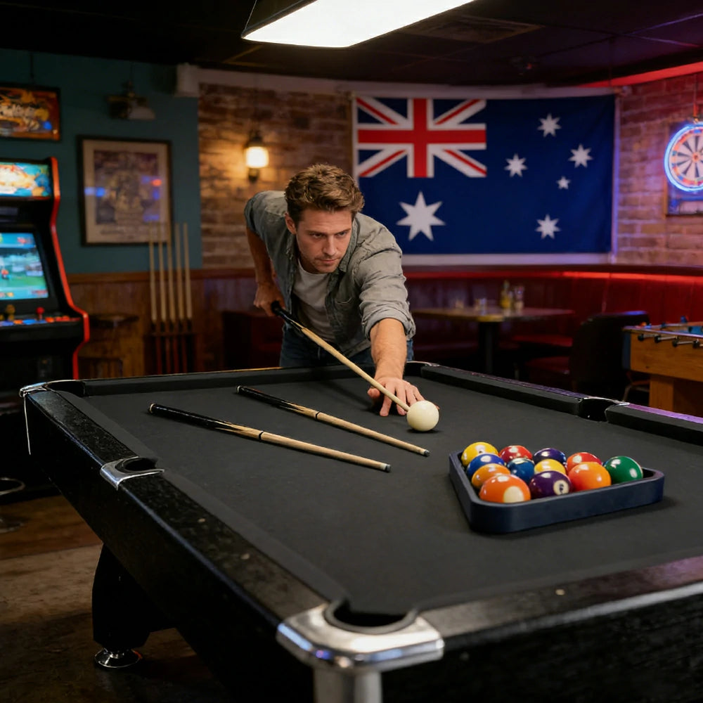 CUETIQ 7FT MDF Pool Snooker Billiard Table with Accessories Pack - Black Frame