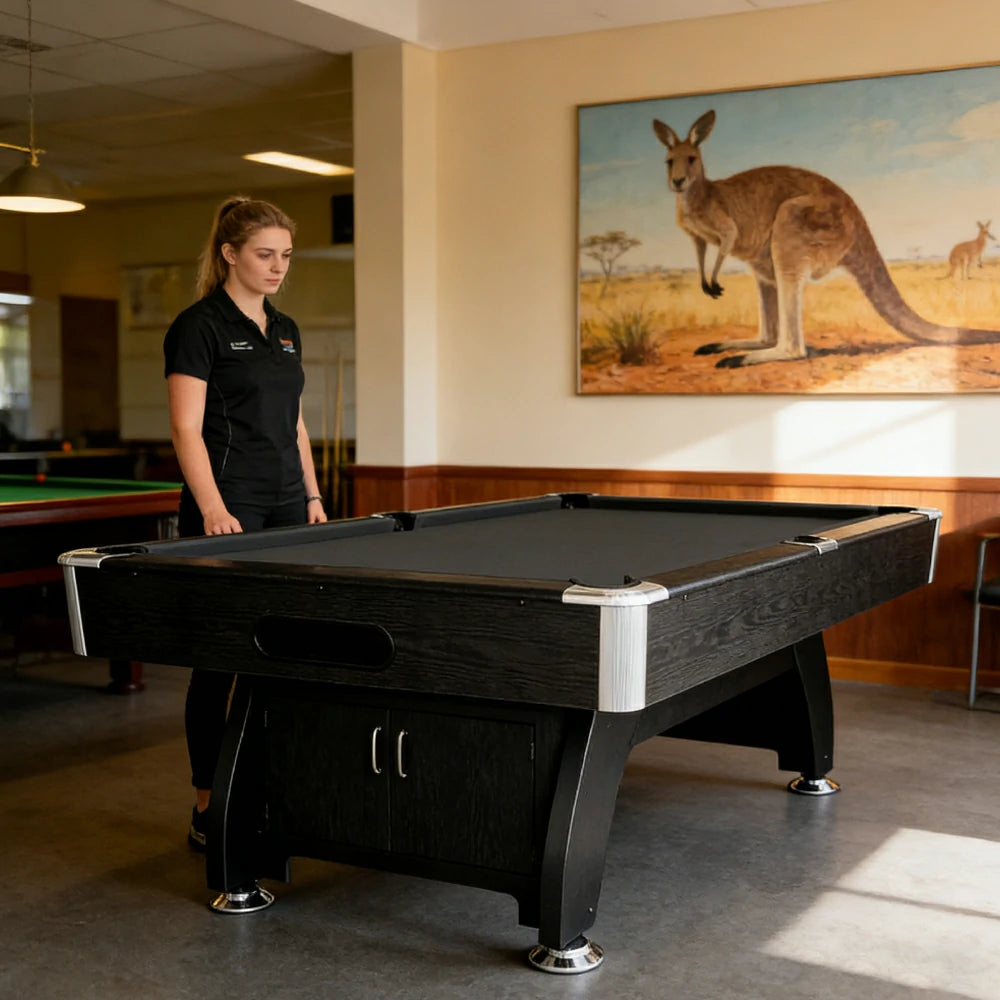 CUETIQ 8FT MDF Pool Table with Accessories Pack Auto Ball Return Billiards Table for Home Game Room ( P004 )