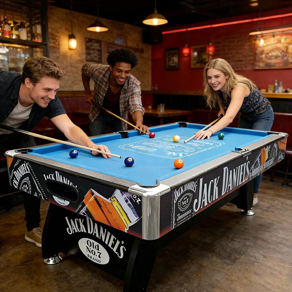 CUETIQ JD LOGO 8FT MDF Pool Snooker Billiards Table Free Accessory