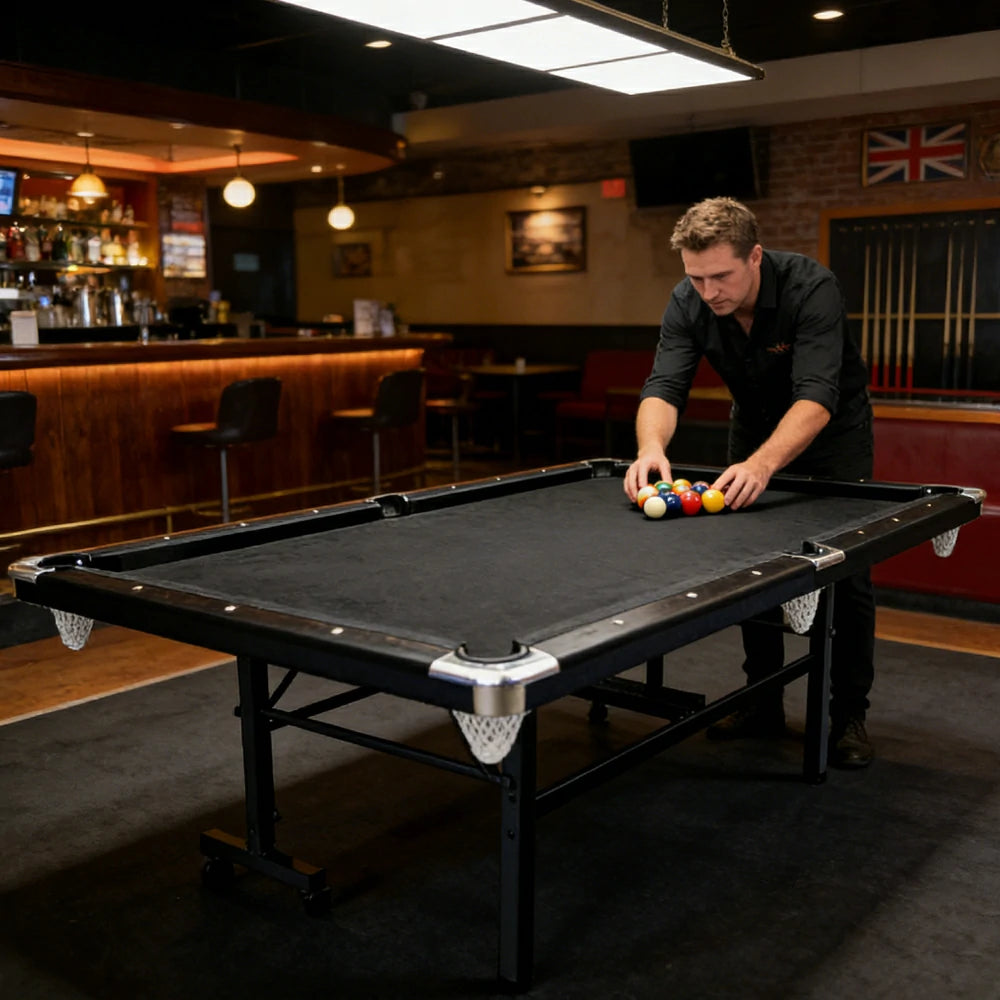 CUETIQ 7FT Foldable Pool Table Billiard Table Free Accessory For Small Room
